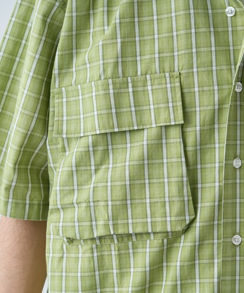 CIAOPANIC TYPY（チャオパニックティピー）の「【UNISEX】チェックアソートダブルポケット半袖シャツ（シャツ/ブラウス・メンズ・グレー/ブルー/グリーン・MEDIUM/LARGE）」の13枚目の写真