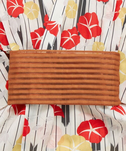 green label relaxing（グリーンレーベルリラクシング）の「GLR 浴衣 ヤバネ×アサガオ（浴衣・キッズ・オフホワイト/ライラック・S/M/L）」の7枚目の写真