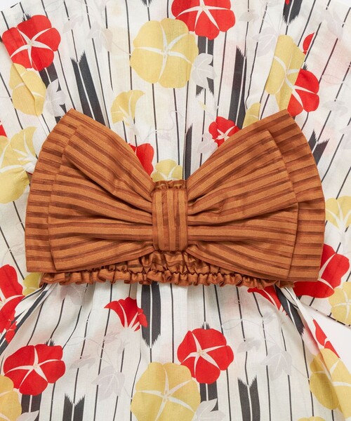 green label relaxing（グリーンレーベルリラクシング）の「GLR 浴衣 ヤバネ×アサガオ（浴衣・キッズ・オフホワイト/ライラック・S/M/L）」の8枚目の写真