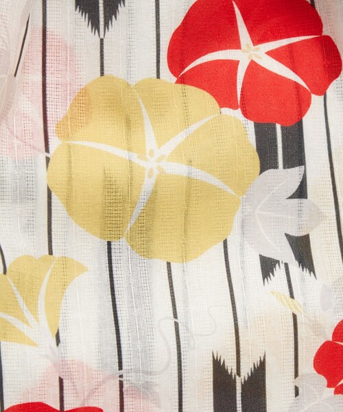 green label relaxing（グリーンレーベルリラクシング）の「GLR 浴衣 ヤバネ×アサガオ（浴衣・キッズ・オフホワイト/ライラック・S/M/L）」の9枚目の写真