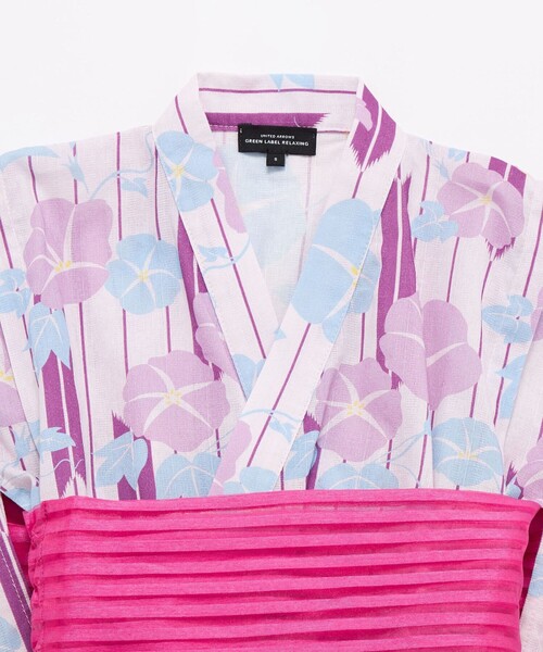 green label relaxing（グリーンレーベルリラクシング）の「GLR 浴衣 ヤバネ×アサガオ（浴衣・キッズ・オフホワイト/ライラック・S/M/L）」の17枚目の写真