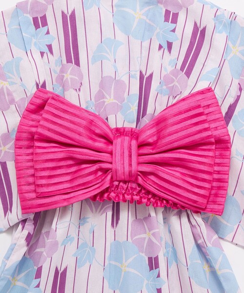 green label relaxing（グリーンレーベルリラクシング）の「GLR 浴衣 ヤバネ×アサガオ（浴衣・キッズ・オフホワイト/ライラック・S/M/L）」の19枚目の写真