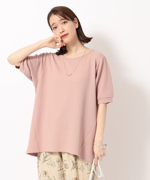 SHOO・LA・RUE（シューラルー）の「◆さらっと心地よいふくれジャカードAライントップス（Tシャツ/カットソー・レディース・グレー/ライトブルー/ベビーピンク/ブラック/ホワイト・04/03/02）」の10枚目の写真