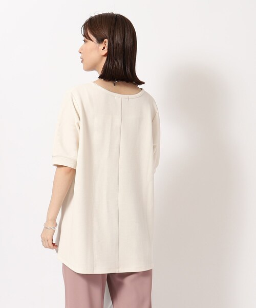 SHOO・LA・RUE（シューラルー）の「◆さらっと心地よいふくれジャカードAライントップス（Tシャツ/カットソー・レディース・グレー/ライトブルー/ベビーピンク/ブラック/ホワイト・04/03/02）」の19枚目の写真