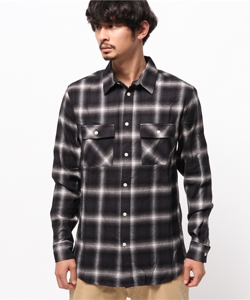 WEGO（ウィゴー）の「WEGO/オンブレチェックレギュラーシャツ（シャツ/ブラウス・メンズ・レッド系その他/ブラック系その他/ブルー系その他・MEDIUM/LARGE）」の9枚目の写真