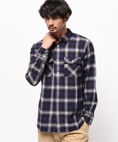 WEGO（ウィゴー）の「WEGO/オンブレチェックレギュラーシャツ（シャツ/ブラウス・メンズ・レッド系その他/ブラック系その他/ブルー系その他・MEDIUM/LARGE）」の15枚目の写真