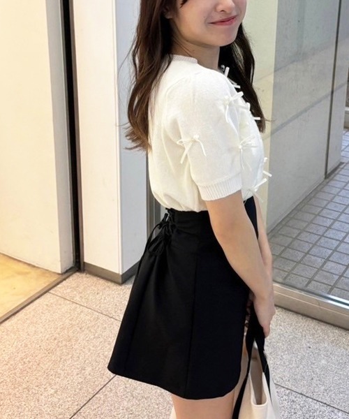 one after another NICE CLAUP(ワンアフターアナザーナイスクラップ)の「リボンいっぱいニットカーディガン(カーディガン/ボレロ・レディース・チャコールグレー/レッド/オフホワイト/グレー/ホワイト系その他・FREE)」の19枚目の写真