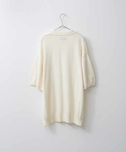 WHIMSIC（ウィムジック）の「【UNISEX】ファインニットショートスリーブポロシャツ（ポロシャツ・メンズ・ホワイト/ブラック/ミント/オレンジ・FREE）」の6枚目の写真