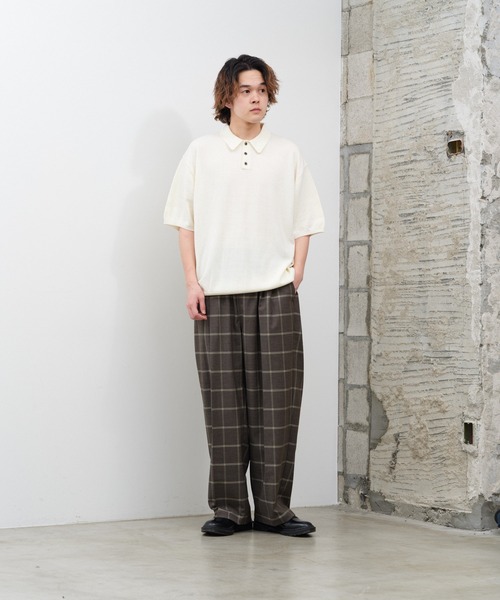 WHIMSIC（ウィムジック）の「【UNISEX】ファインニットショートスリーブポロシャツ（ポロシャツ・メンズ・ホワイト/ブラック/ミント/オレンジ・FREE）」の10枚目の写真
