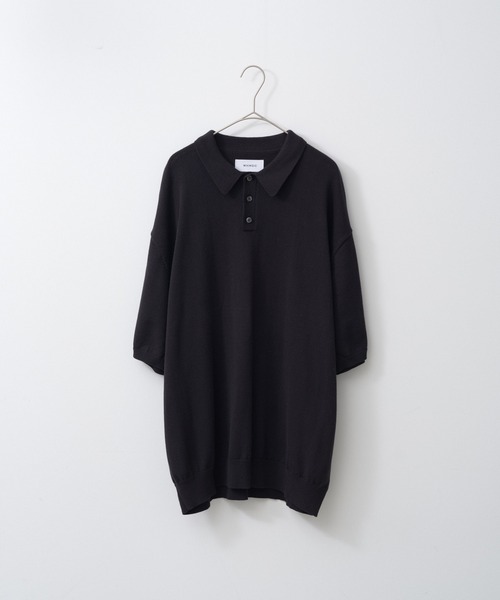 WHIMSIC（ウィムジック）の「【UNISEX】ファインニットショートスリーブポロシャツ（ポロシャツ・メンズ・ホワイト/ブラック/ミント/オレンジ・FREE）」の15枚目の写真