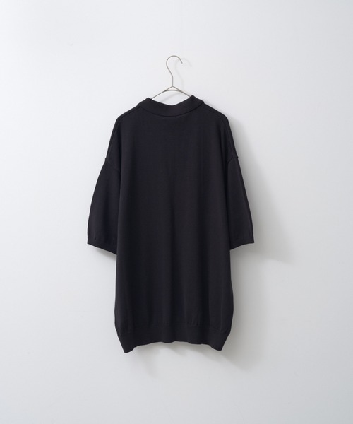 WHIMSIC（ウィムジック）の「【UNISEX】ファインニットショートスリーブポロシャツ（ポロシャツ・メンズ・ホワイト/ブラック/ミント/オレンジ・FREE）」の16枚目の写真