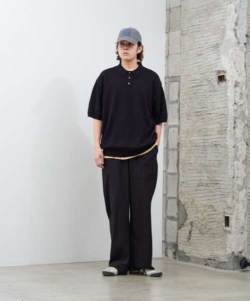 WHIMSIC（ウィムジック）の「【UNISEX】ファインニットショートスリーブポロシャツ（ポロシャツ・メンズ・ホワイト/ブラック/ミント/オレンジ・FREE）」の17枚目の写真
