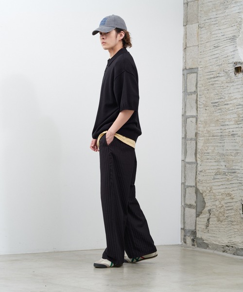 WHIMSIC（ウィムジック）の「【UNISEX】ファインニットショートスリーブポロシャツ（ポロシャツ・メンズ・ホワイト/ブラック/ミント/オレンジ・FREE）」の18枚目の写真