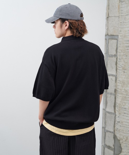 WHIMSIC（ウィムジック）の「【UNISEX】ファインニットショートスリーブポロシャツ（ポロシャツ・メンズ・ホワイト/ブラック/ミント/オレンジ・FREE）」の21枚目の写真