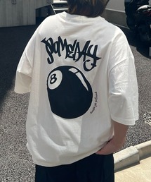 8ボール / ダイス / クラウン バックプリント ワンポイント ビッグシルエットTシャツ カットソー ユニセックス