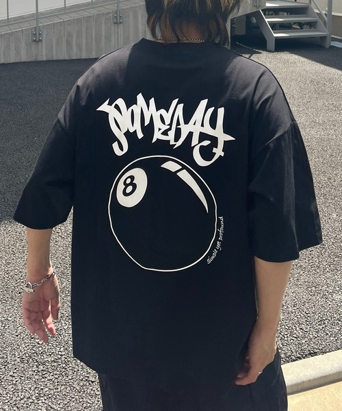 ILL'S(イルズ)の「8ボール / ダイス / クラウン バックプリント ワンポイント ビッグシルエットTシャツ カットソー ユニセックス(Tシャツ/カットソー・メンズ・ホワイト系その他2/ブラック系その他2/ブラック系その他/ホワイト系その他/ブラック/ホワイト・M/L)」の20枚目の写真