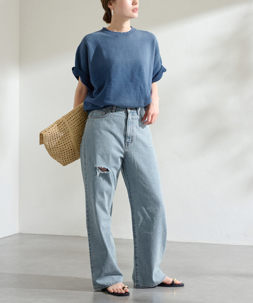 FRAMeWORK（フレームワーク）の「DENIM DELIGHT デニムワイドジーンズ ダメージ（デニムパンツ・レディース・ブルー・SMALL/MEDIUM）」の10枚目の写真