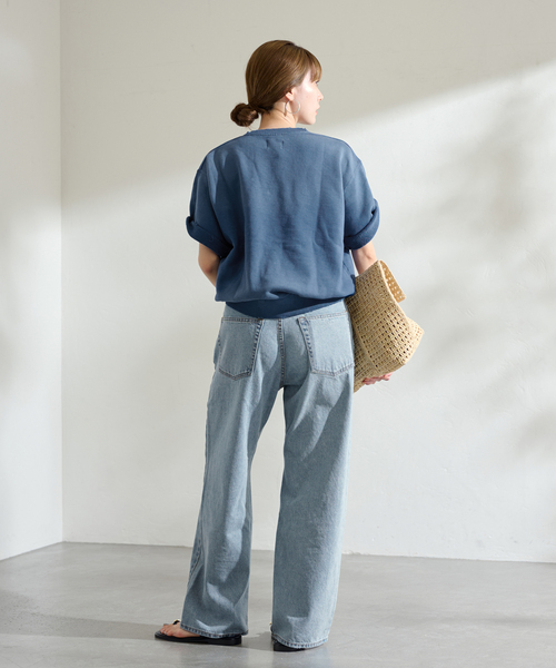 FRAMeWORK（フレームワーク）の「DENIM DELIGHT デニムワイドジーンズ ダメージ（デニムパンツ・レディース・ブルー・SMALL/MEDIUM）」の12枚目の写真