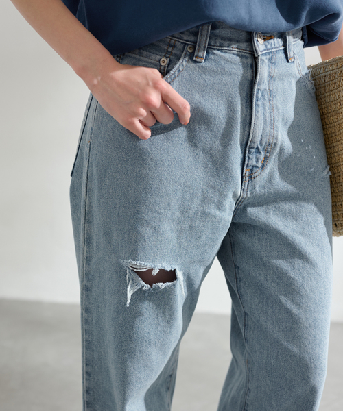 FRAMeWORK（フレームワーク）の「DENIM DELIGHT デニムワイドジーンズ ダメージ（デニムパンツ・レディース・ブルー・SMALL/MEDIUM）」の20枚目の写真