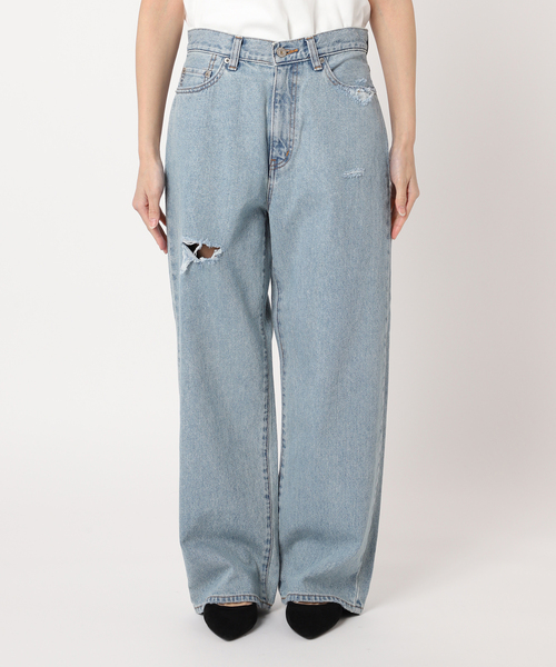 FRAMeWORK（フレームワーク）の「DENIM DELIGHT デニムワイドジーンズ ダメージ（デニムパンツ・レディース・ブルー・SMALL/MEDIUM）」の21枚目の写真