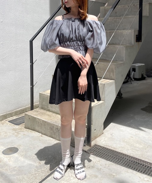 one way（ワンウェイ）の「ハイウエストレイヤードフレアミニ