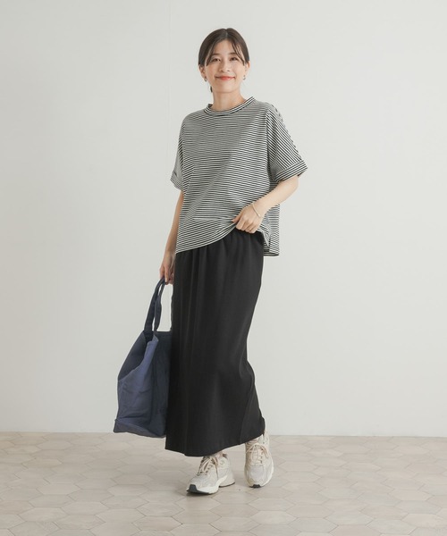 URBAN RESEARCH DOORS(アーバンリサーチドアーズ)の「『UR GREEN』リブカットストレートスカート(スカート・レディース・アイボリー/ブラック・MEDIUM)」の10枚目の写真