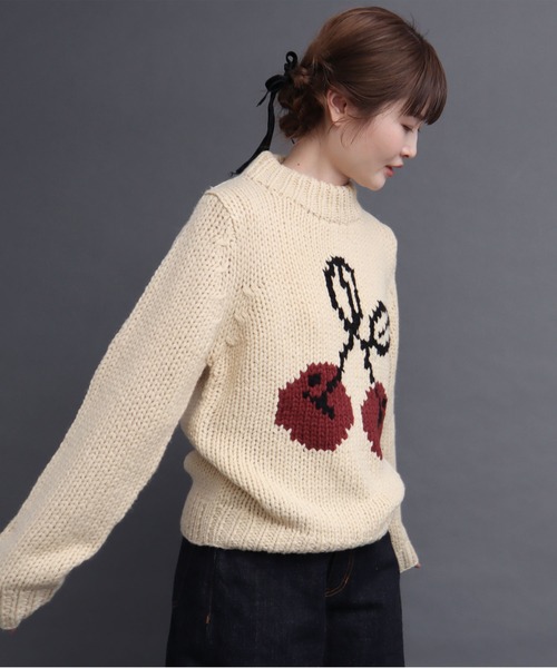 peu pres（プープレ）の「インターシャ チェリーニット（ニット/セーター・レディース・アイボリー/ブラック・FREE）」の22枚目の写真