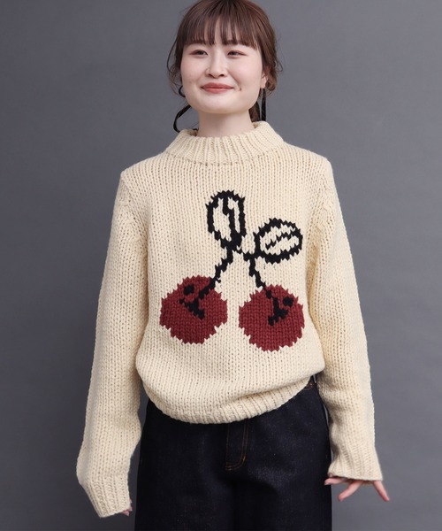 peu pres（プープレ）の「インターシャ チェリーニット（ニット/セーター・レディース・アイボリー/ブラック・FREE）」の21枚目の写真