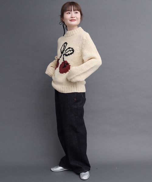 peu pres（プープレ）の「インターシャ チェリーニット（ニット/セーター・レディース・アイボリー/ブラック・FREE）」の12枚目の写真