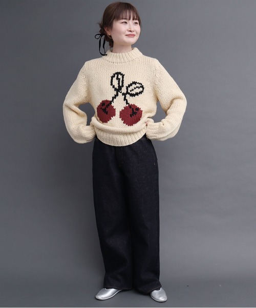 peu pres（プープレ）の「インターシャ チェリーニット（ニット/セーター・レディース・アイボリー/ブラック・FREE）」の14枚目の写真