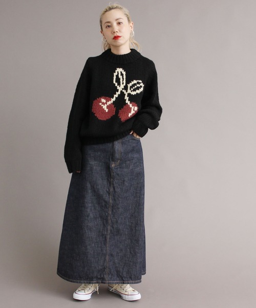 peu pres（プープレ）の「インターシャ チェリーニット（ニット/セーター・レディース・アイボリー/ブラック・FREE）」の15枚目の写真