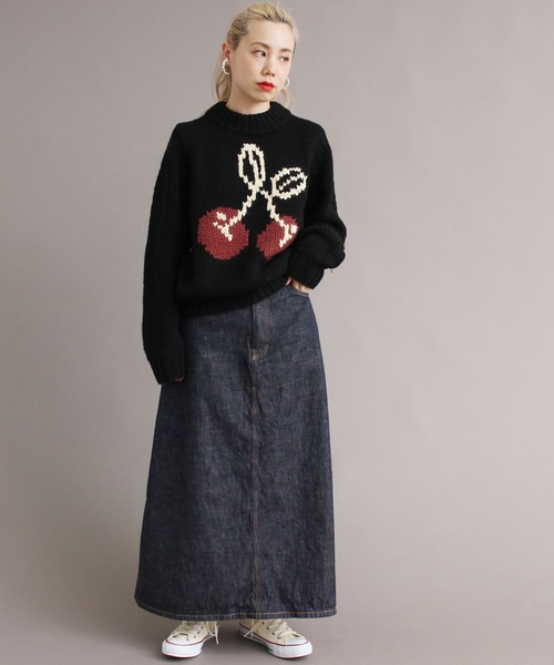 peu pres（プープレ）の「インターシャ チェリーニット（ニット/セーター・レディース・アイボリー/ブラック・FREE）」の16枚目の写真