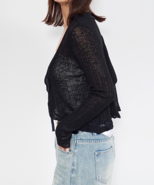 DRWCYS(ドロシーズ)の「フリルシアーカーデ(カーディガン/ボレロ・レディース・ブラック/アイボリー・FREE)」の10枚目の写真