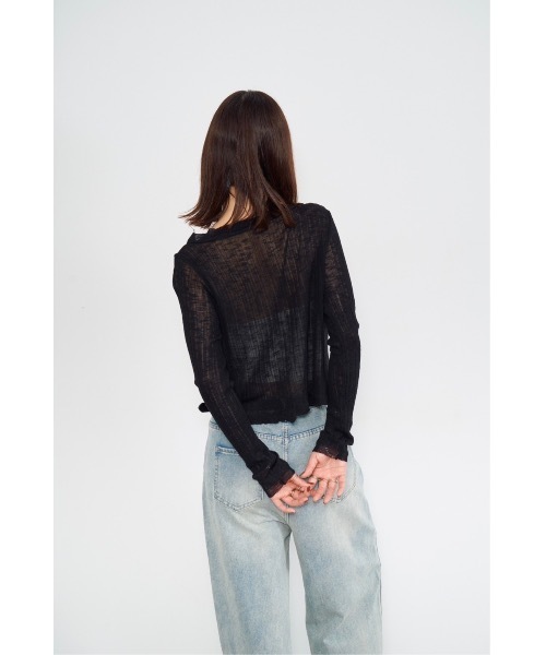 DRWCYS(ドロシーズ)の「フリルシアーカーデ(カーディガン/ボレロ・レディース・ブラック/アイボリー・FREE)」の12枚目の写真