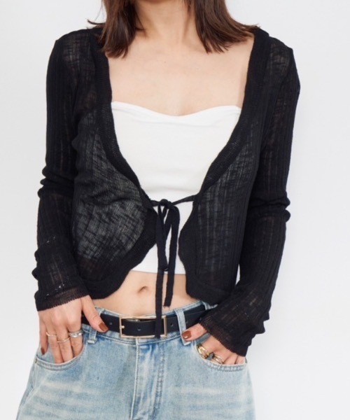 DRWCYS(ドロシーズ)の「フリルシアーカーデ(カーディガン/ボレロ・レディース・ブラック/アイボリー・FREE)」の7枚目の写真