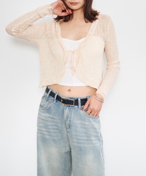 DRWCYS(ドロシーズ)の「フリルシアーカーデ(カーディガン/ボレロ・レディース・ブラック/アイボリー・FREE)」の3枚目の写真