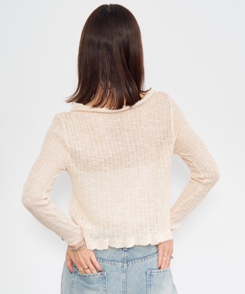 DRWCYS(ドロシーズ)の「フリルシアーカーデ(カーディガン/ボレロ・レディース・ブラック/アイボリー・FREE)」の5枚目の写真