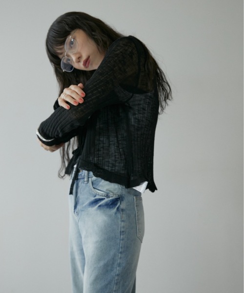 DRWCYS(ドロシーズ)の「フリルシアーカーデ(カーディガン/ボレロ・レディース・ブラック/アイボリー・FREE)」の19枚目の写真