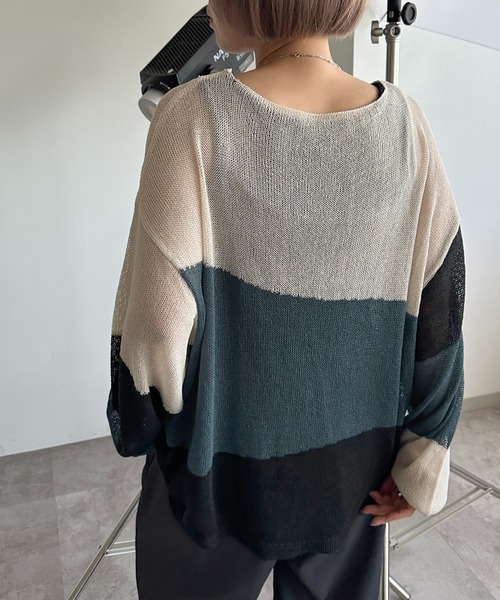 apres jour mignon（アプレジュールミニョン）の「3カラーシアーニット【ZOZOTOWN限定アイテム】（ニット/セーター・レディース・アイボリー/オフホワイト/グレー・X-LARGE/フリー）」の21枚目の写真
