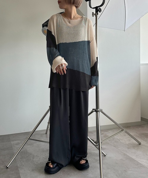 apres jour mignon（アプレジュールミニョン）の「3カラーシアーニット【ZOZOTOWN限定アイテム】（ニット/セーター・レディース・アイボリー/オフホワイト/グレー・X-LARGE/フリー）」の20枚目の写真