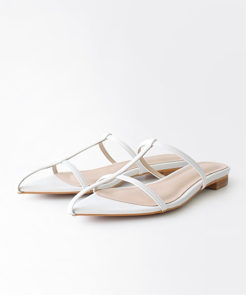 【SITTE】ポインテッドTストラップミュールサンダル