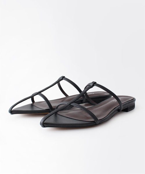 【SITTE】ポインテッドTストラップミュールサンダル