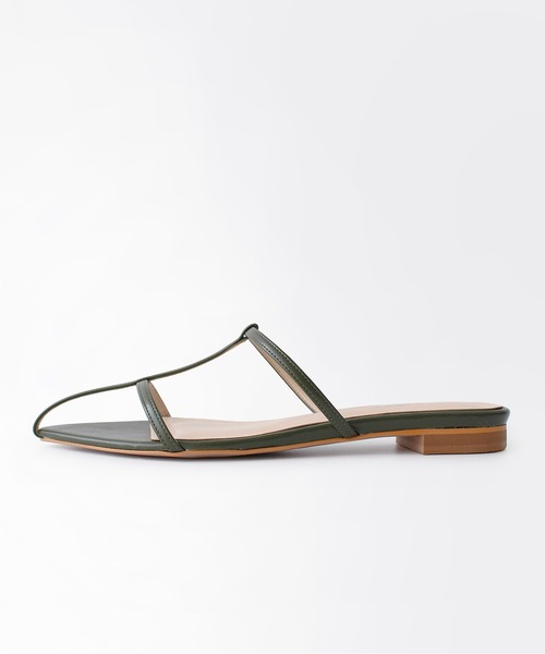 【SITTE】ポインテッドTストラップミュールサンダル