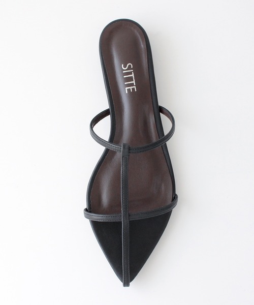 【SITTE】ポインテッドTストラップミュールサンダル