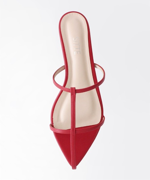 【SITTE】ポインテッドTストラップミュールサンダル