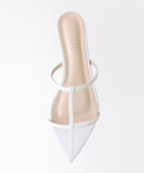 【SITTE】ポインテッドTストラップミュールサンダル