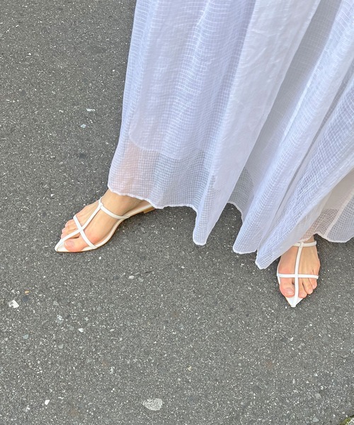 【SITTE】ポインテッドTストラップミュールサンダル