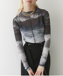 Solace | ニュアンス柄シアーロングスリーブトップス(Tシャツ/カットソー)