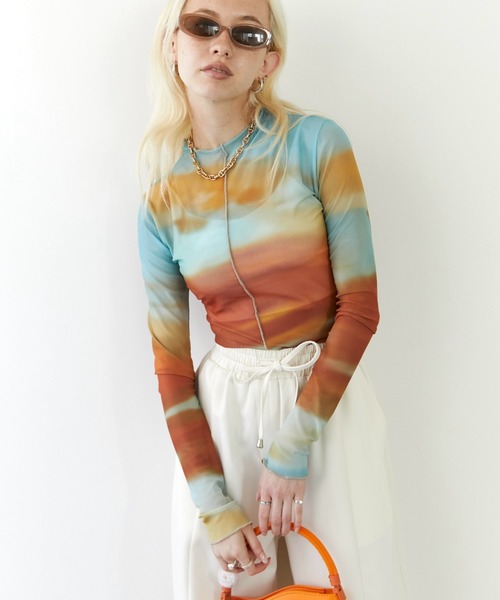 ans dotsloevner ロングスリーブトップス SPORTクレリックロングスリーブTシャツ – ANNA SUI NYC