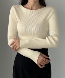 Louere（ルエレ）の「厚手ボートネック長袖リブニット（ニット/セーター）」